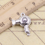 10pcs Charms Hair Dryer Blow 26x20mm Tibetan Bronze Silver Color Pendants Antique Jewelry Making DIY Handmade Craft