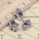 10pcs Charms Hamsa Hand Bead 16x13mm Tibetan Bronze Silver Color Pendants Antique Jewelry Making DIY Handmade Craft