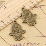 10pcs Charms Hamsa Palm Protection 24x19mm Tibetan Bronze Silver Color Pendants Antique Jewelry Making DIY Handmade Craft