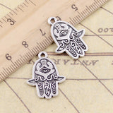 10pcs Charms Hamsa Palm Protection 24x19mm Tibetan Bronze Silver Color Pendants Antique Jewelry Making DIY Handmade Craft
