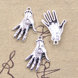 10pcs Charms Hand Eye Palm 31x20mm Antique Silver Color Pendants DIY Crafts Making Findings Handmade Tibetan Jewelry