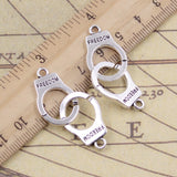 10pcs Charms Handcuffs Freedom 23x15mm Tibetan Bronze Silver Color Pendants Antique Jewelry Making DIY Handmade Craft