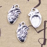 10pcs Charms Heart 25x15mm Antique Silver Color Pendants DIY Crafts Making Findings Handmade Tibetan Jewelry