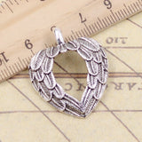 10pcs Charms Heart Angel Wings 29x24mm Tibetan Bronze Silver Color Pendants Antique Jewelry Making DIY Handmade Craft