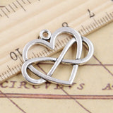 10pcs Charms Heart Infinity Love Forever 22x27mm Tibetan Silver Color Pendants Antique Jewelry Making DIY Handmade Craft