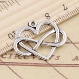 10pcs Charms Heart Infinity Love Forever 22x27mm Tibetan Silver Color Pendants Antique Jewelry Making DIY Handmade Craft