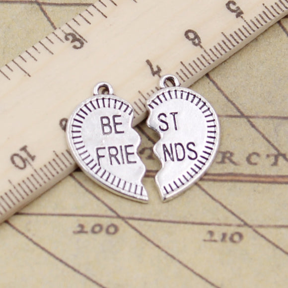 10pcs Charms Heart Jigsaw Puzzle 26x25mm Antique Silver Color Pendants Making DIY Handmade Jewelry Factory Wholesale