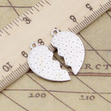 10pcs Charms Heart Jigsaw Puzzle 26x25mm Antique Silver Color Pendants Making DIY Handmade Jewelry Factory Wholesale