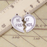 10pcs Charms Heart Jigsaw Puzzle 26x25mm Antique Silver Color Pendants Making DIY Handmade Jewelry Factory Wholesale
