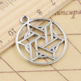 10pcs Charms Hexagram Star Of David Shield 33x29mm Tibetan Silver Color Pendants Antique Jewelry Making DIY Handmade Craft