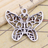 10pcs Charms Hollow Butterfly 26x29mm Tibetan Silver Color Pendants Antique Jewelry Making DIY Handmade Craft Pendant
