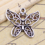 10pcs Charms Hollow Butterfly 26x29mm Tibetan Silver Color Pendants Antique Jewelry Making DIY Handmade Craft Pendant