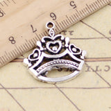 10pcs Charms Hollow Crown 26x26mm Tibetan Silver Color Pendants Antique Jewelry Making DIY Handmade Craft