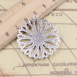 10pcs Charms Hollow Flower 38x35mm Tibetan Silver Color Pendants Antique Jewelry Making DIY Handmade Craft