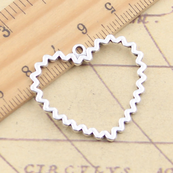 10pcs Charms Hollow Irregular Heart 29x33mm Tibetan Silver Color Pendants Antique Jewelry Making DIY Handmade Craft