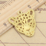 10pcs Charms Hollow Leopard Head 28x26mm Tibetan Bronze Silver Color Pendants Antique Jewelry Making DIY Handmade Craft Pendant