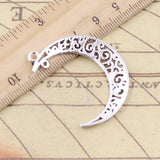 10pcs Charms Hollow Moon Link 40x30mm Tibetan Bronze Silver Color Pendants Antique Jewelry Making DIY Handmade Craft Pendant EF2745