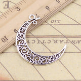 10pcs Charms Hollow Moon Link 40x30mm Tibetan Bronze Silver Color Pendants Antique Jewelry Making DIY Handmade Craft Pendant EF2745
