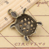 10pcs Charms Hollow Tortoise Turtle Sea 38x25mm Tibetan Bronze Silver Color Pendants Antique Making DIY Handmade Craft Pendant