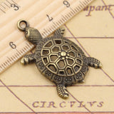 10pcs Charms Hollow Tortoise Turtle Sea 38x25mm Tibetan Bronze Silver Color Pendants Antique Making DIY Handmade Craft Pendant