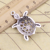 10pcs Charms Hollow Tortoise Turtle Sea 38x25mm Tibetan Bronze Silver Color Pendants Antique Making DIY Handmade Craft Pendant