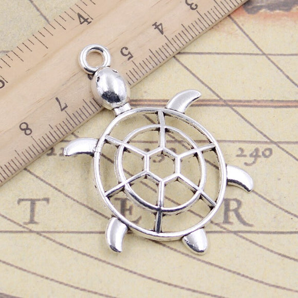 10pcs Charms Hollow Turtle Tortoise 56x37mm Tibetan Silver Color Pendants Antique Jewelry Making DIY Handmade Craft