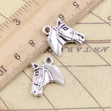 10pcs Charms Horse Head 20x16mm Tibetan Bronze Silver Color Pendants Antique Jewelry Making EF3601