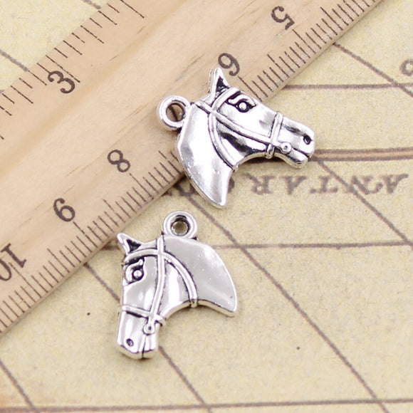 10pcs Charms Horse Head 20x16mm Tibetan Bronze Silver Color Pendants Antique Jewelry Making DIY Handmade Craft