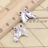 10pcs Charms Horse Head 20x16mm Tibetan Bronze Silver Color Pendants Antique Jewelry Making EF3601