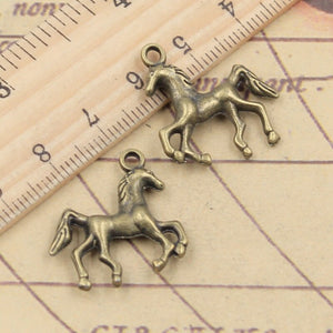 10pcs Charms Horse Steed 24x21mm Tibetan Bronze Silver Color Pendants Antique Jewelry Making DIY Handmade Craft
