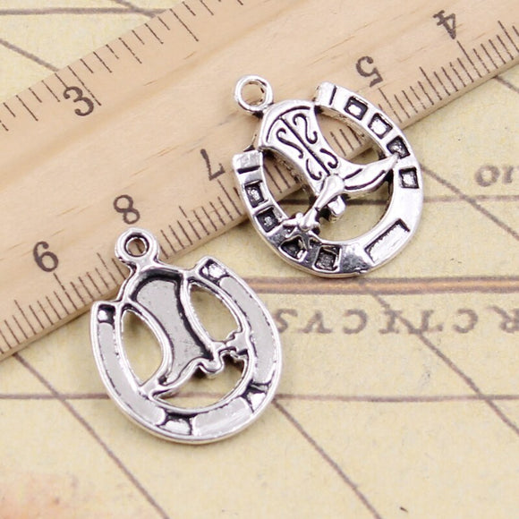 10pcs Charms Horseshoe Shoe 24x18mm Tibetan Silver Color Pendants Antique Jewelry Making DIY Handmade Craft
