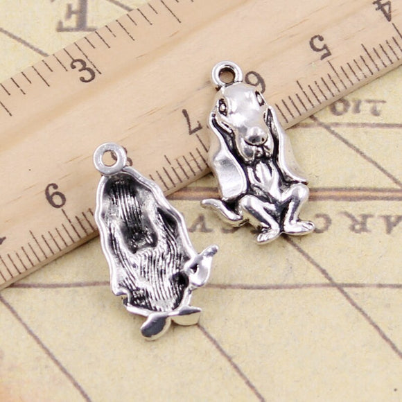 10pcs Charms Hound Dog 25x14mm Tibetan Silver Color Pendants Antique Jewelry Making DIY Handmade Craft EF3853