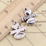 10pcs Charms I Love Football 20x18mm Tibetan Bronze Silver Color Pendants Antique Jewelry Making DIY Handmade Craft