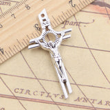 10pcs Charms INRI Cross Jesus 55x28mm Tibetan Silver Color Pendants Antique Jewelry Making DIY Handmade Craft EF3667