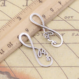 10pcs Charms Infinity Love Connector 39x15mm Tibetan Bronze Silver Color Pendants Antique Jewelry Making DIY Handmade Craft