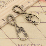 10pcs Charms Infinity Love Connector 39x15mm Tibetan Bronze Silver Color Pendants Antique Jewelry Making DIY Handmade Craft