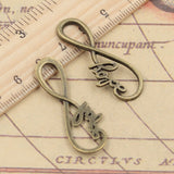 10pcs Charms Infinity Symbol Hope 39x15mm Tibetan Bronze Silver Color Pendants Antique Jewelry Making DIY Handmade Craft Pendant