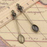 10pcs Charms Kitchen Crown Spoon 59x11mm Tibetan Bronze Silver Color Pendants Antique Jewelry Making DIY Handmade Craft