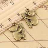 10pcs Charms Koala Bear 14x14mm Tibetan Bronze Silver Color Pendants Antique Jewelry Making DIY Handmade Craft