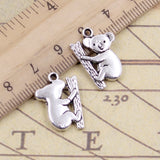 10pcs Charms Koala Bear 14x14mm Tibetan Bronze Silver Color Pendants Antique Jewelry Making DIY Handmade Craft
