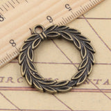 10pcs Charms Laurel Leaves Wreath 36x34mm Tibetan Bronze Silver Color Pendants Antique Jewelry Making DIY Handmade Craft