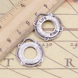 10pcs Charms Life Ring Lifebuoy 23x22mm Tibetan Bronze Silver Color Pendants Antique Jewelry Making DIY Handmade Craft