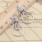 10pcs Charms Light Bulb 19x35mm Tibetan Bronze Silver Color Pendants Antique Jewelry Making DIY Handmade Craft