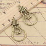 10pcs Charms Light Bulb 19x35mm Tibetan Bronze Silver Color Pendants Antique Jewelry Making DIY Handmade Craft