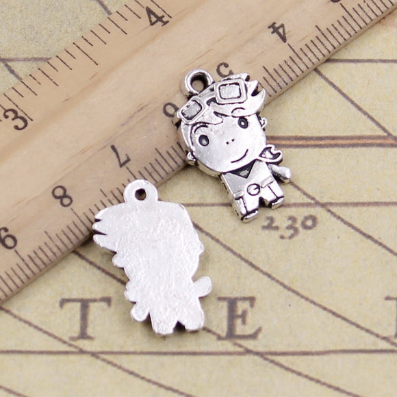 10pcs Charms Little Boy Girl 23x14mm Tibetan Silver Color Pendants Antique Jewelry Making DIY Handmade Craft