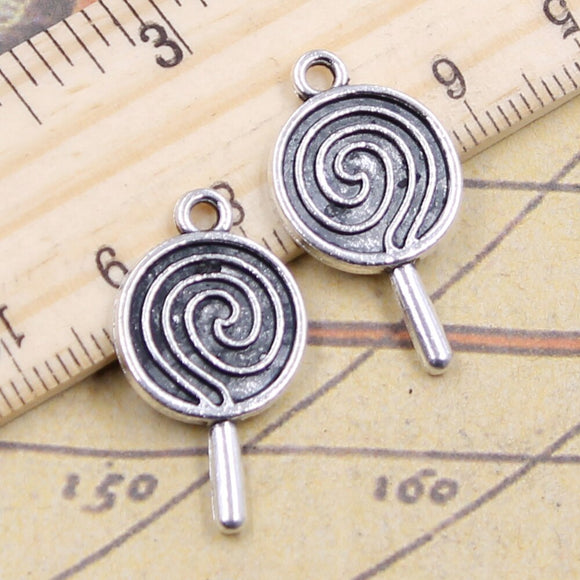 10pcs Charms Lollipop Sugar 27x14mm Tibetan Silver Color Pendants Antique Jewelry Making DIY Handmade Craft Pendant EF4690