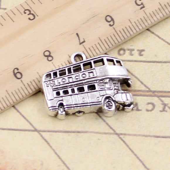 10pcs Charms London Bus Car 20x25mm Tibetan Silver Color Pendants Antique Jewelry Making DIY Handmade Craft Pendant EF4198