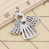 10pcs Charms Love The Heart Angel 27x28mm Tibetan Silver Color Pendants Antique Jewelry Making DIY Handmade Craft