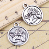 10pcs Charms Lover Angel Cupid 22x19mm Tibetan Bronze Silver Color Pendants Antique Jewelry Making DIY Handmade Craft Pendant