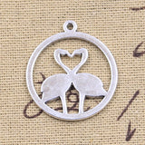 10pcs Charms Lover Sweetheart Flamingo 30x26mm Antique Silver Color Pendants DIY Crafts Making Findings Handmade Tibetan Jewelry
